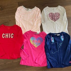 Girls long sleeve shirts size 7/8